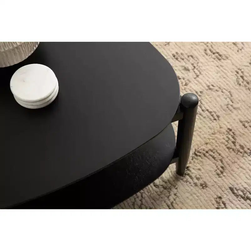 Kate and Laurel Knowlton Wood Coffee Table, 32x31x17, Black