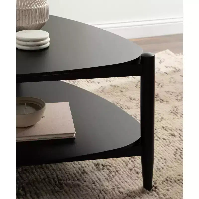 Kate and Laurel Knowlton Wood Coffee Table, 32x31x17, Black