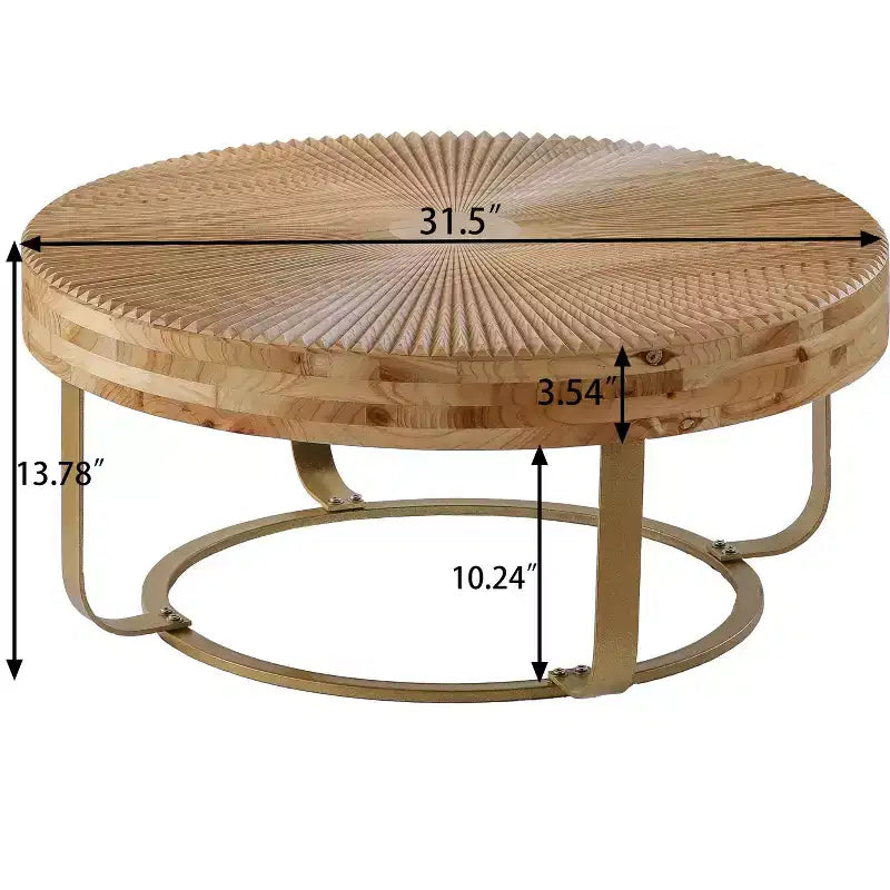 TUYOHW 33.86 Retro Coffee Table with Flip Top & Metal Legs,Stylish End Table for Living Room,Round Center Table,220lbs Capacity,Home Decor