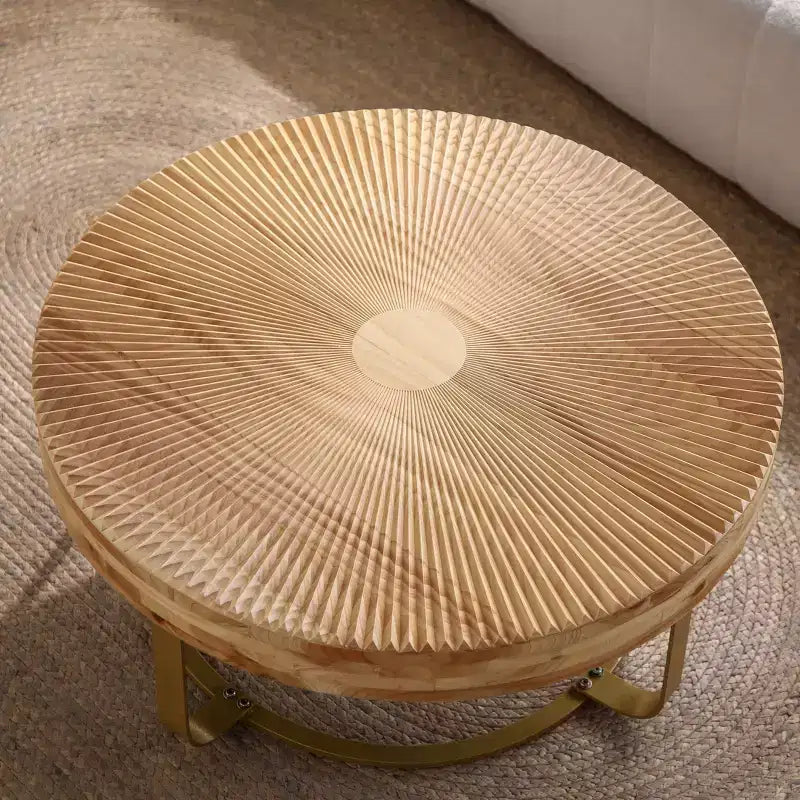 TUYOHW 33.86 Retro Coffee Table with Flip Top & Metal Legs,Stylish End Table for Living Room,Round Center Table,220lbs Capacity,Home Decor