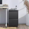 2 Drawer Filing Cabinet with Lock, Metal Mobile File Cabinet, Vertical File Cabinet, Modern Storage Cabinet , Pre-Assembled Except Wheels Black