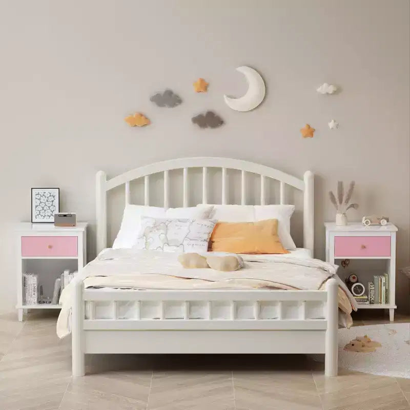 TUYOHW 26.77H Wood Nightstand with Drawer & Open Shelf,Bedside Table with Metal Handles for Kids,Adults,Bedrooms