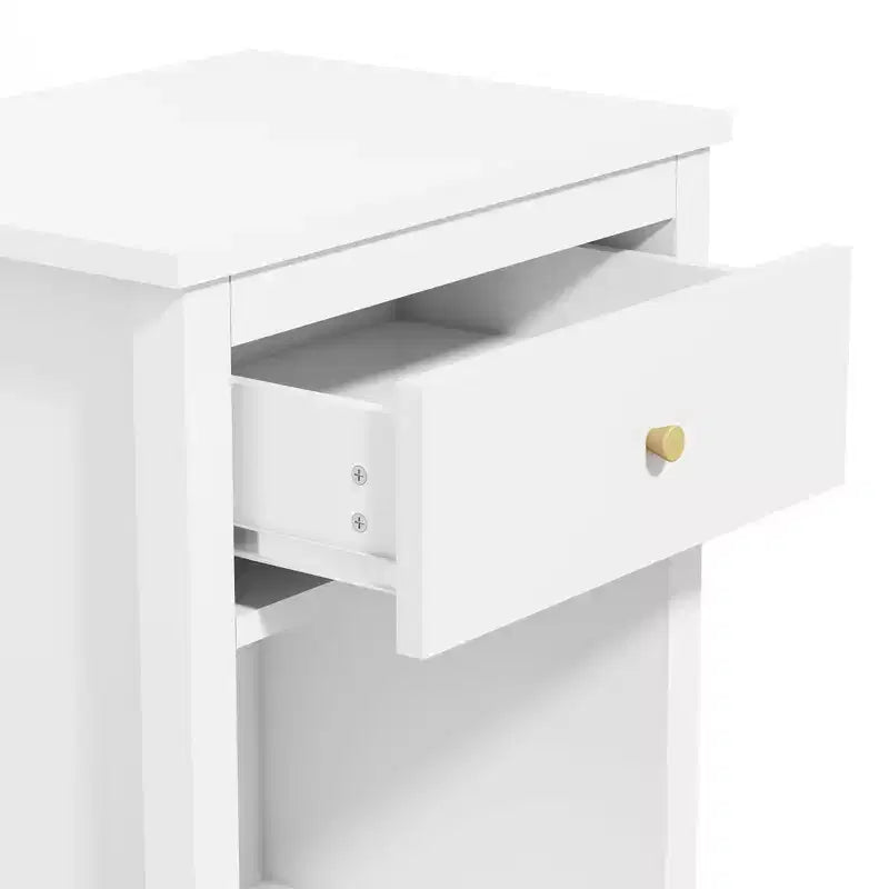 TUYOHW 26.77H Wood Nightstand with Drawer & Open Shelf,Bedside Table with Metal Handles for Kids,Adults,Bedrooms