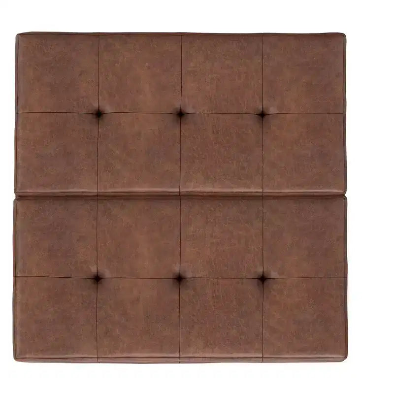 Lancaster 36 inch Wide Contemporary Square Storage Ottoman in Vegan Faux Leather
