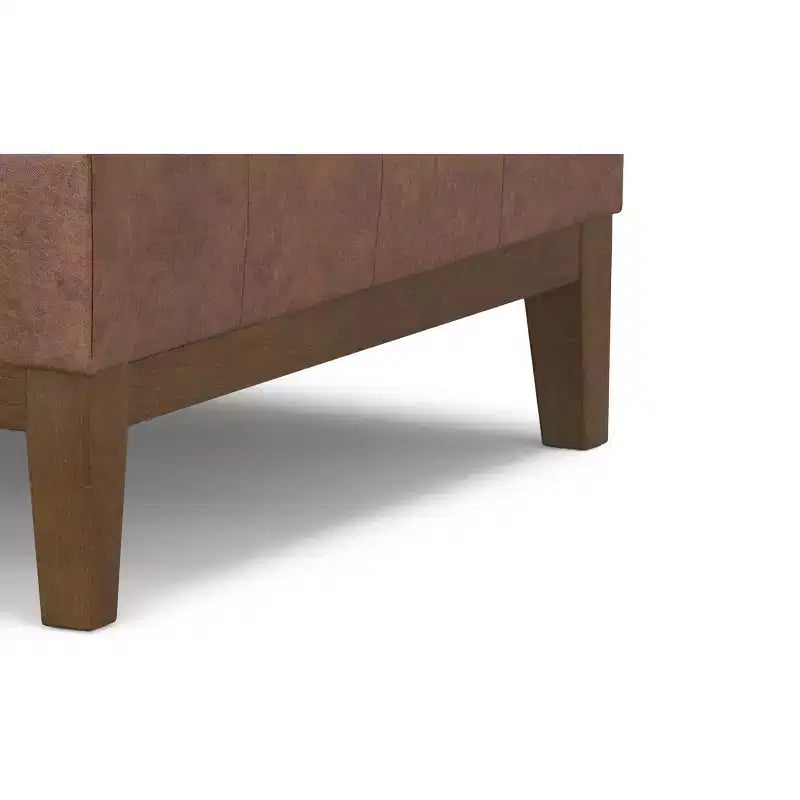 Lancaster 36 inch Wide Contemporary Square Storage Ottoman in Vegan Faux Leather