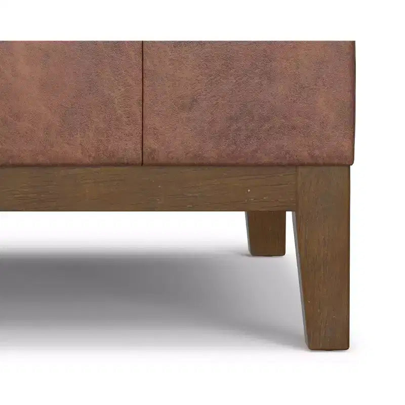 Lancaster 36 inch Wide Contemporary Square Storage Ottoman in Vegan Faux Leather