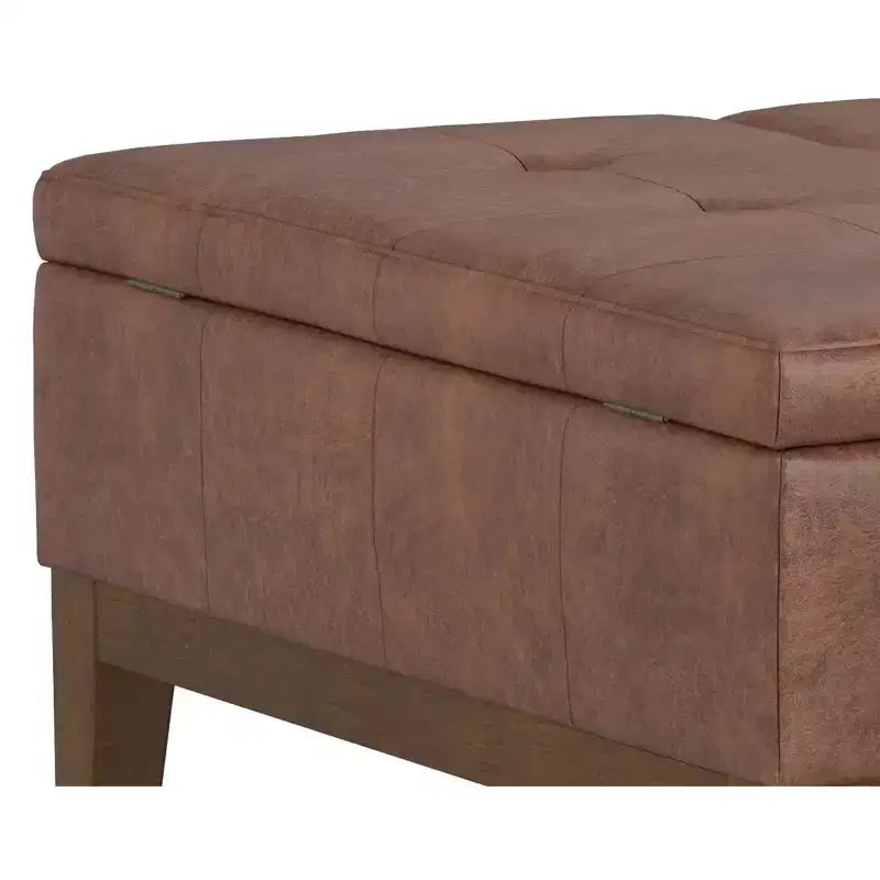 Lancaster 36 inch Wide Contemporary Square Storage Ottoman in Vegan Faux Leather