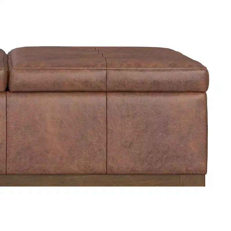 Lancaster 36 inch Wide Contemporary Square Storage Ottoman in Vegan Faux Leather