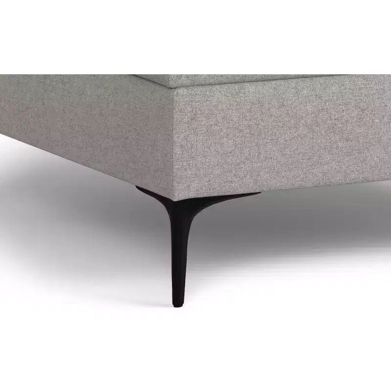 Lilah 36 inch Wide Contemporary Square Mid Century Coffee Table Storage Ottoman with Lift Up Lid in Polyester Linen