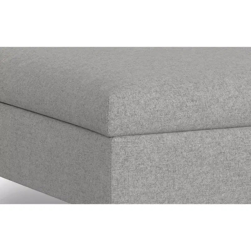 Lilah 36 inch Wide Contemporary Square Mid Century Coffee Table Storage Ottoman with Lift Up Lid in Polyester Linen