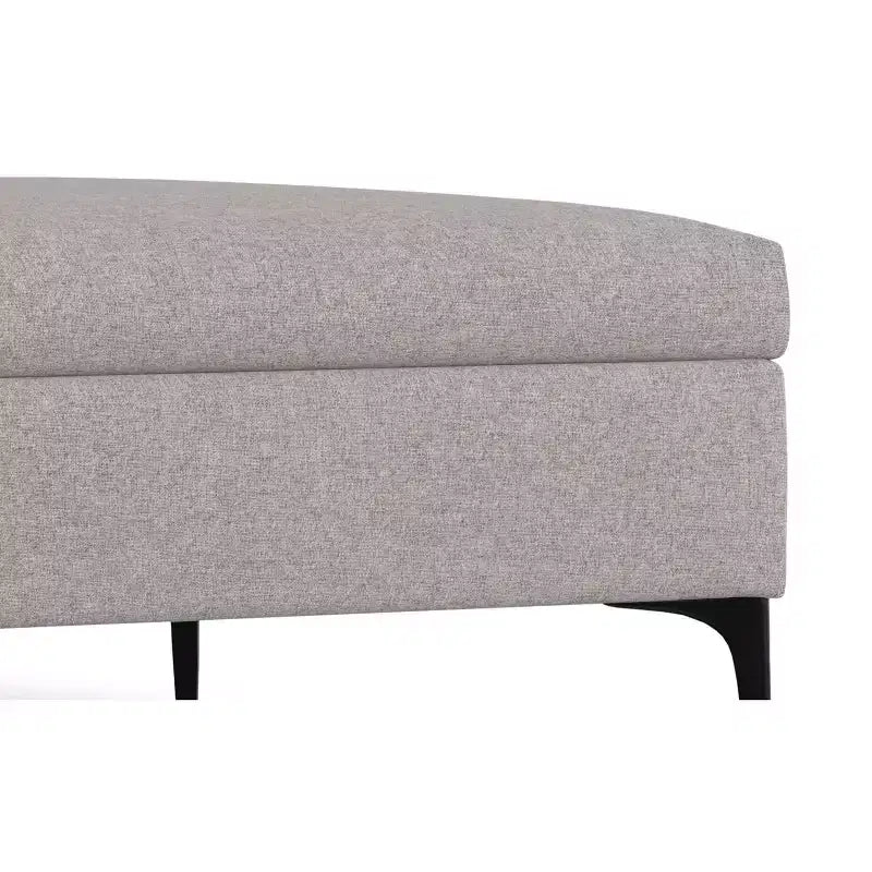 Lilah 36 inch Wide Contemporary Square Mid Century Coffee Table Storage Ottoman with Lift Up Lid in Polyester Linen
