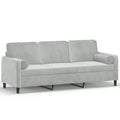 vidaXL 2-Seater Sofa with Throw Pillows Light Gray 47.2 Velvet