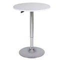 HomeRoots 24 White and Silver Rounded Wood and Iron Bar Table