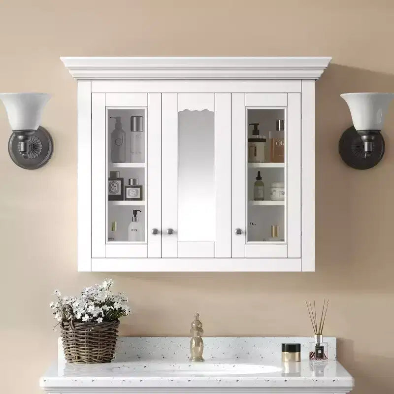 CASAINC 35 Wall Mounted Medicine Cabinet with Mirror and 5 Adjustable Storage Shelves