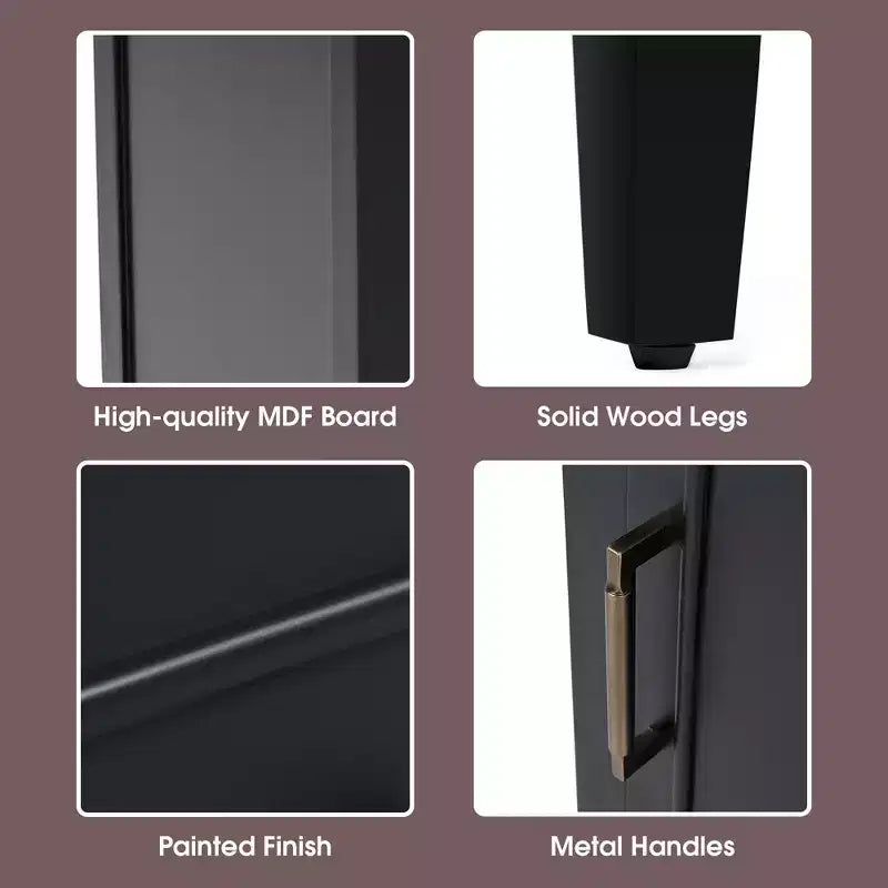 30 Small Bathroom Vanity Sink Combo with Storage , Wood Bathroom Floor Cabinet with Drawers and Door, Black