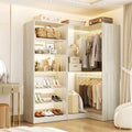 Besiost Corner Closet Organizer with 2 Hanging Rods, Walk-In Closet System with Shoe Rack