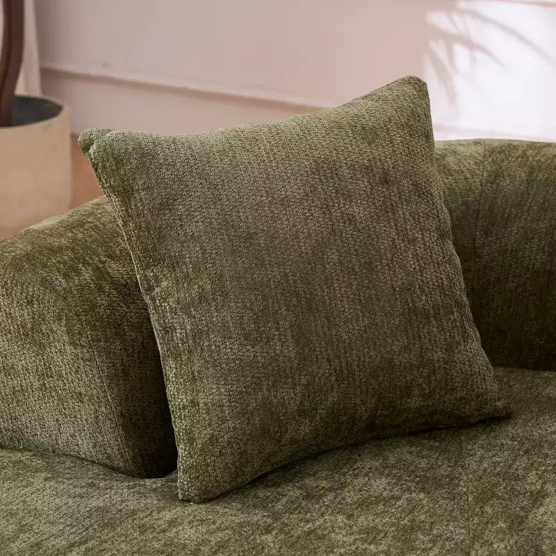 Modern Crescent-Shaped Sofa with Pillows, Chenille Deep-Seat Cloud Couch for Living Room or Bedroom, Apartment-Panipeachy