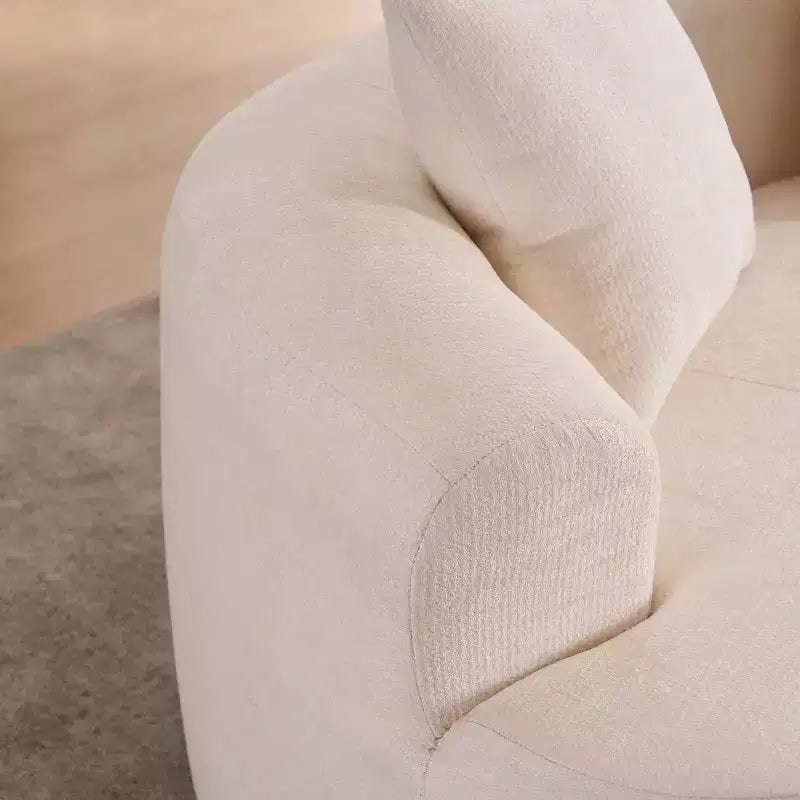 Modern Crescent-Shaped Sofa with Pillows, Chenille Deep-Seat Cloud Couch for Living Room or Bedroom, Apartment-Panipeachy