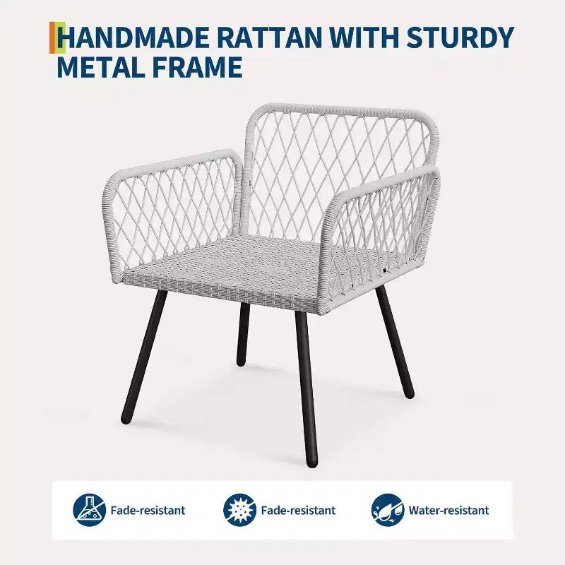 COZONY All Weather Outdoor Sectional Sofa Set, Wicker Patio Seating Cushion Glass Table for Balcony Porch Garden