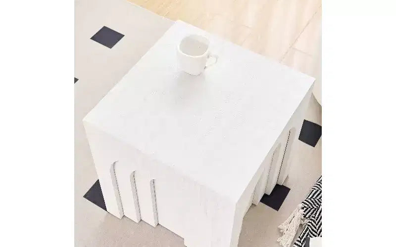 TUYOHW Modern Square Side Table, Imitation Solid Wood MDF End Table, Living Room Accent Small Coffee Table, Bedroom Nightstand