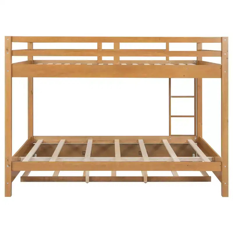Luxystar Queen Size Wooden Bunk Bed with Trundle for Kids Room and Apartment