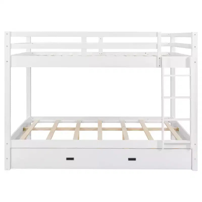 Luxystar Queen Size Wooden Bunk Bed with Trundle for Kids Room and Apartment