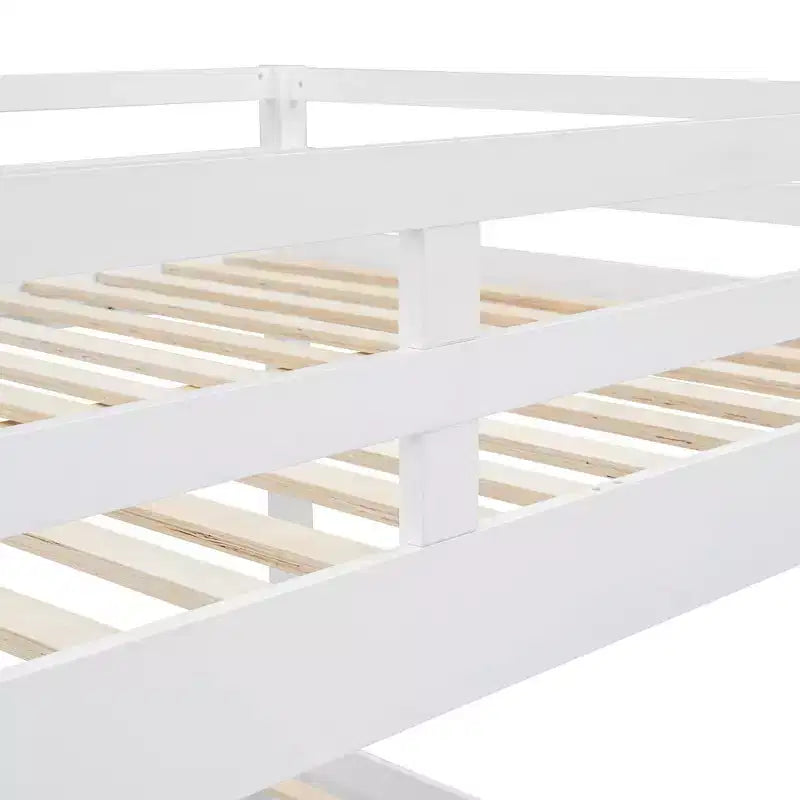 Luxystar Queen Size Wooden Bunk Bed with Trundle for Kids Room and Apartment