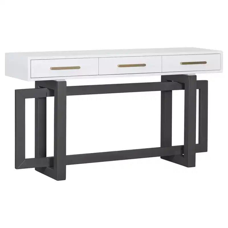 Okak Modern Artsy Style Console Table with 3 Drawers,Elegant Entryway Table with Cross Legs,Foyer Tables for Entryway,Living Room