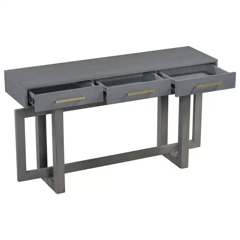 Okak Modern Artsy Style Console Table with 3 Drawers,Elegant Entryway Table with Cross Legs,Foyer Tables for Entryway,Living Room