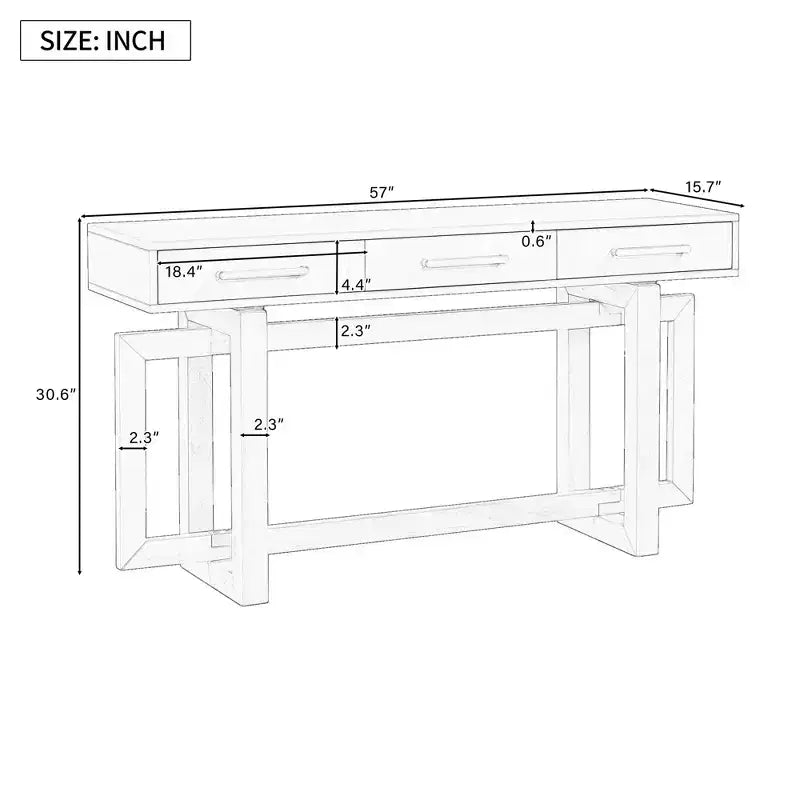 Okak Modern Artsy Style Console Table with 3 Drawers,Elegant Entryway Table with Cross Legs,Foyer Tables for Entryway,Living Room