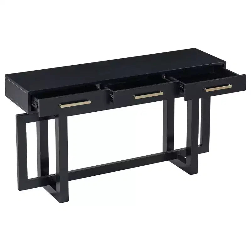 Okak Modern Artsy Style Console Table with 3 Drawers,Elegant Entryway Table with Cross Legs,Foyer Tables for Entryway,Living Room