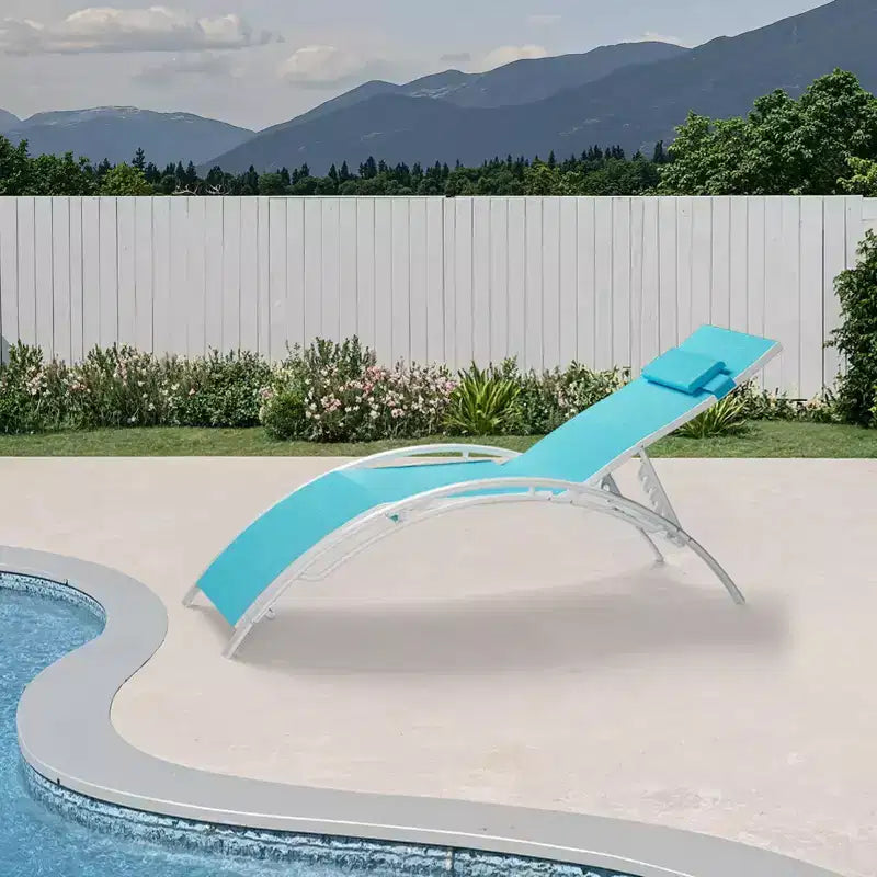 Patio Chaise Lounge Set of 2, Outdoor Lounge Chairs with Adjustable Backrest, All-Weather Sunbathing Recliner Chairs for Backyard, Balcony, Beach