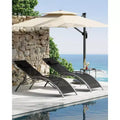 Patio Chaise Lounge Set of 2, Outdoor Lounge Chairs with Adjustable Backrest, All-Weather Sunbathing Recliner Chairs for Backyard, Balcony, Beach