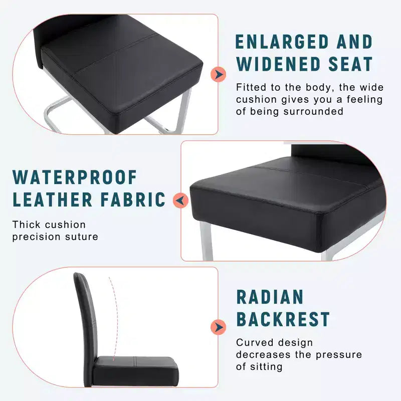 MAYEERTY Set of 4 Thickened Dining Chairs with Ergonomic Comfort for Home Office