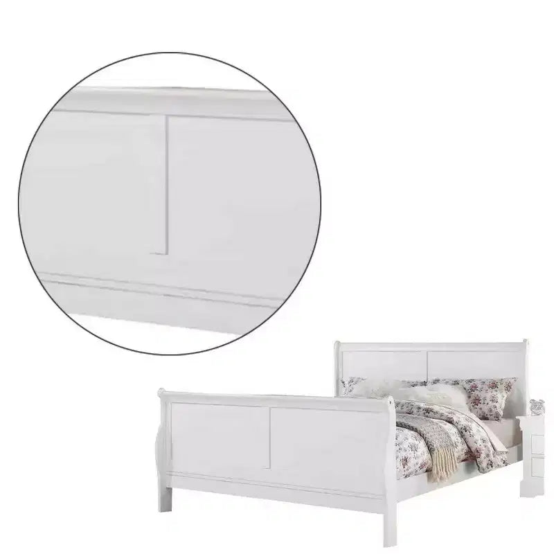 Royal Hamton Sleigh Design Full Size Bed with Sleek Legs, White