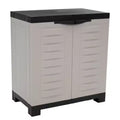 HomeRoots 26 Gray And Black Heavy Duty Plastic Two Door Utility Cabinet