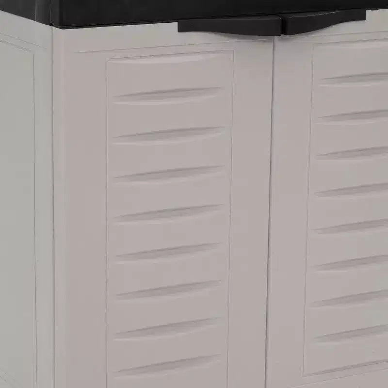 HomeRoots 26 Gray And Black Heavy Duty Plastic Two Door Utility Cabinet
