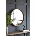 28 Inch Round Wood Wall Mirror