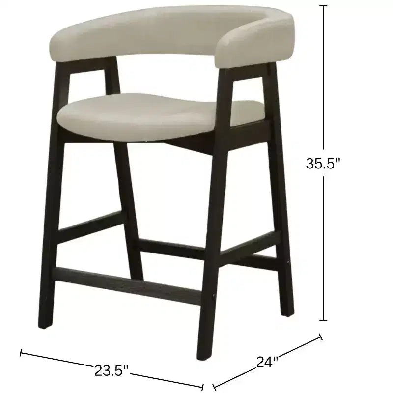 Chaises hauteur comptoir, noir vintage (lot de 2)