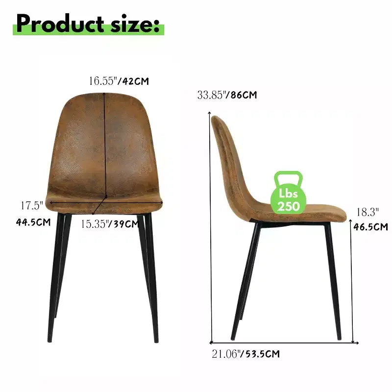 FurnitureR 7 Piece Dining Table Set for 6, Modern MDF Dining Table with 6 Suede Upholstered Chairs, Metal Legs Kitchen Dining Room Table Set for Home