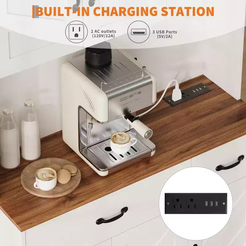 Meuble de rangement de ferme 71 avec station de recharge, 4 portes, 2 tiroirs