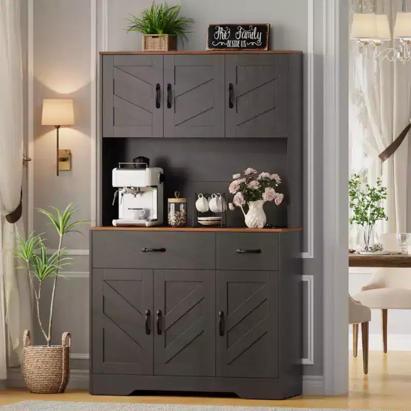 Meuble de rangement de ferme 71 avec station de recharge, 4 portes, 2 tiroirs