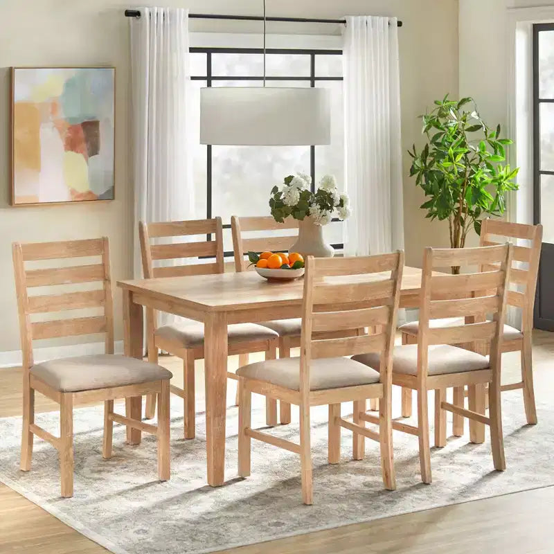 Lifestorey 7pc Peggy Farmhouse Rectangular Dining Set
