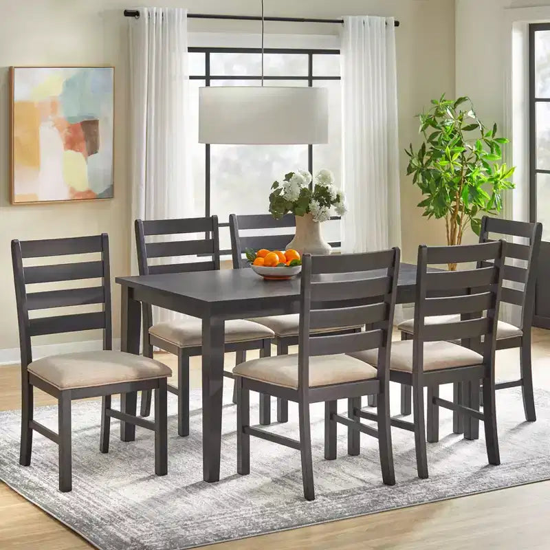 Lifestorey 7pc Peggy Farmhouse Rectangular Dining Set