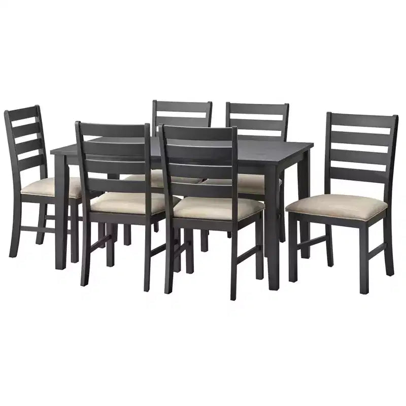 Lifestorey 7pc Peggy Farmhouse Rectangular Dining Set