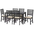 Lifestorey 7pc Peggy Farmhouse Rectangular Dining Set