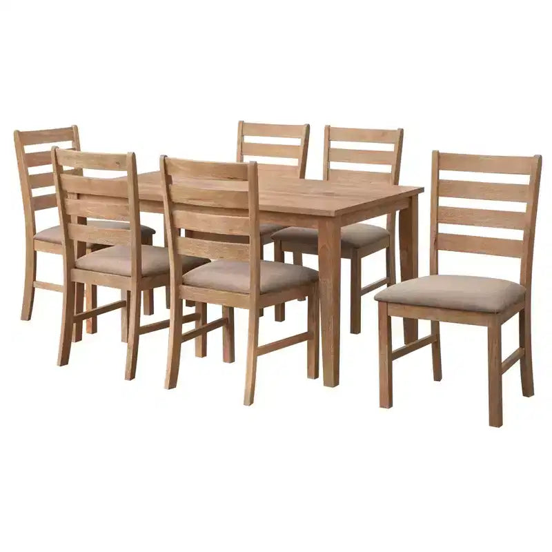 Lifestorey 7pc Peggy Farmhouse Rectangular Dining Set