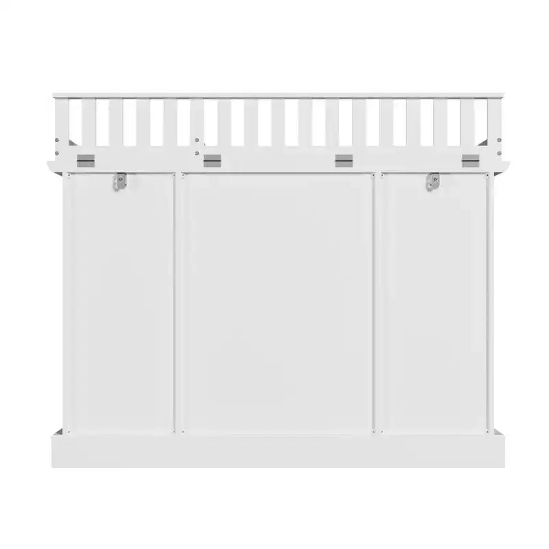 Commode à langer blanche, Organisateur de chambre de bébé spacieux avec tiroirs et placards pour couches, vêtements et jouets