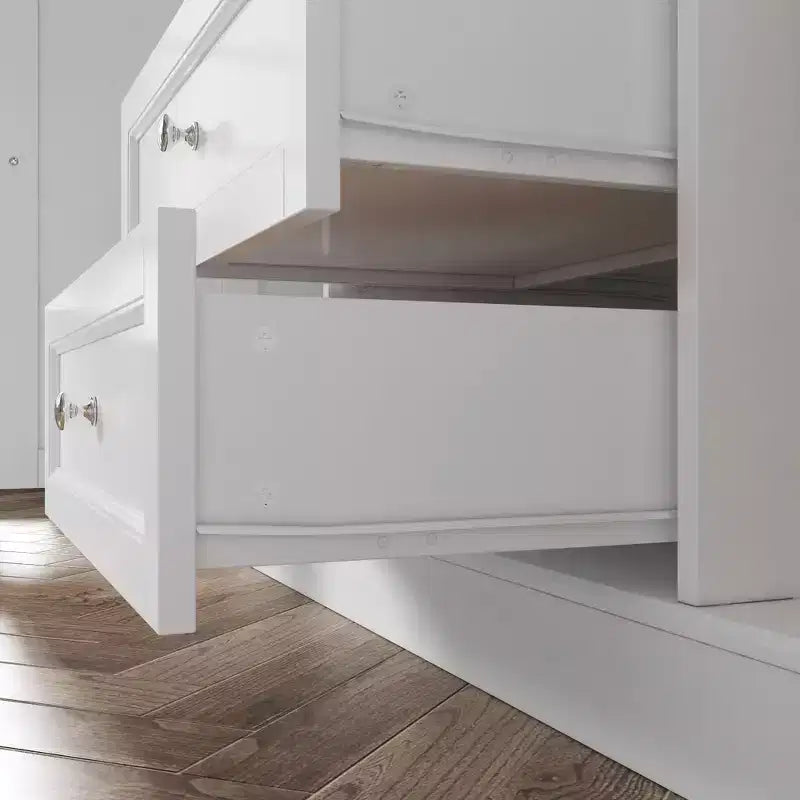 Commode à langer blanche, Organisateur de chambre de bébé spacieux avec tiroirs et placards pour couches, vêtements et jouets