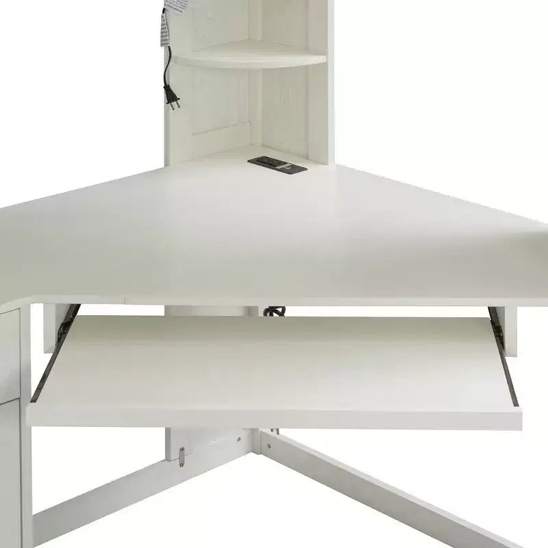 Lit mezzanine une place tout-en-un avec armoire intégrée, bureau, étagères, tablette coulissante pour clavier et spot lumineux